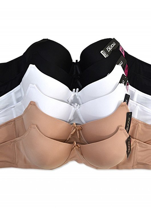 WHITE APPAREL Women's Basic Plain Bras (Packs of 6) - Various Styles