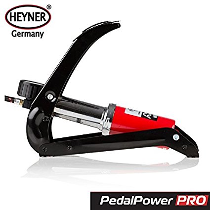 Premium HEYNER Pedalpower Pro foot air pump with gauge 7 BAR 100PSI