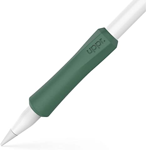 UPPERCASE NimbleGrip Premium Silicone Ergonomic Grip Holder, Compatible with Apple Pencil and Apple Pencil 2 (1 Pack, Pine Green)