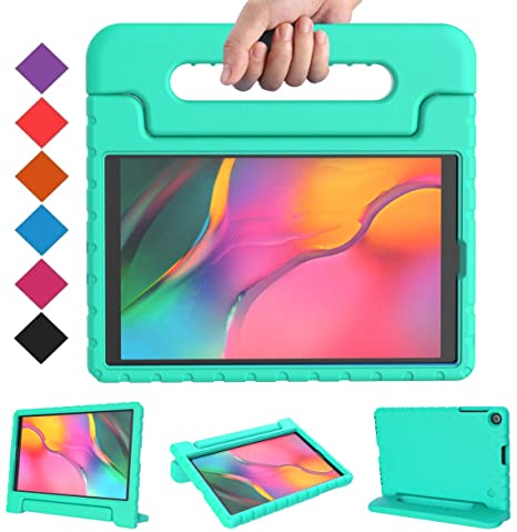 BMOUO Kids Case for Samsung Galaxy Tab A 10.1 (2019) SM-T510/T515, Shockproof Light Weight Protective Handle Stand Kids Case for Galaxy Tab A 10.1 Inch 2019 Release SM-T510/T515 - Turquoise