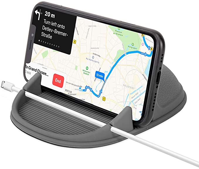 WIFORT Car Phone Holder Dashboard Non-Slip,Universal Car Mount for Mobile Phone, in Car Phone Holder Compatible with iPhone 11 pro max Xs Max XR X 8 7 Samsung Galaxy Note 10 Plus S9 S8, and More(Gray)