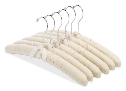 Whitmor 6139-47-C Canvas Padded Hanger Collection Shirt/Blouse Hangers, Set of 6