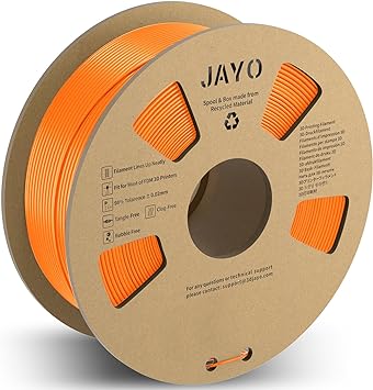 JAYO PLA  Filament 1.75mm, PLA Plus 3D Printer Filament 1.1KG, Dimensional Accuracy  /- 0.02mm, Neatly Wound Filament, Toughness 3D Printing Filament, 1.1 kg Spool(2.42 LBS), 363 Meters, PLA  Orange