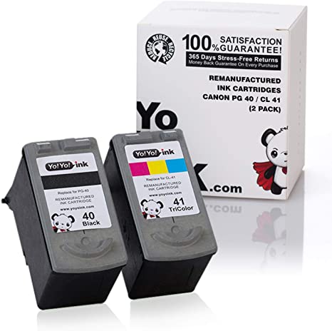 YoYoInk Remanufactured Ink Cartridges Replacement for Canon PG-40 CL-41 (1 Black, 1 Color; 2 Pack)