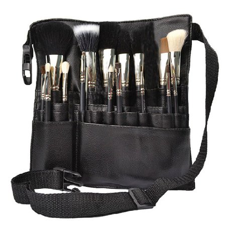 Hotrose® 22 Pockets Professional Cosmetic Makeup Brush Bag with Artist Belt Strap for Women