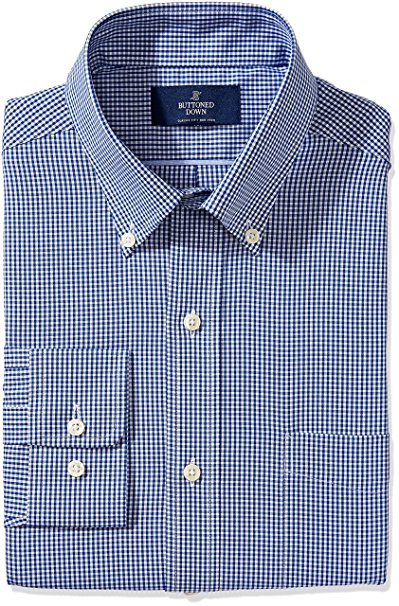 Buttoned Down Men's Classic Fit Pattern Non-Iron Dress Shirt