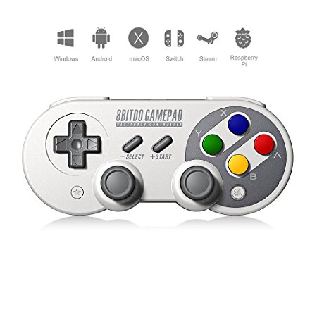 [Upgraded Version] GBTIGER 8Bitdo SF30 Pro Wireless Bluetooth Controller Gamepad with Joysticks Support Wireless/Wired Connection For Windows, MacOS, Steam, Android and Nintendo Switch.