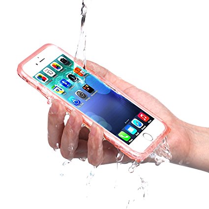 KOOCO For iPhone 6/6S Waterproof Case Shockproof Dustproof Touched ID Fingerprint Full Sealed Protection Cover for iPhone 6 iPhone 6S(Rose Gold)
