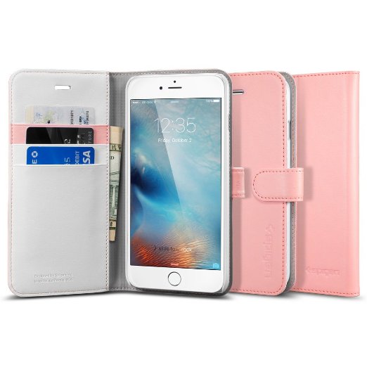 iPhone 6s Case, iPhone 6 Case Wallet, Spigen® [Wallet S] Stand Feature [Pink] Premium Wallet Case with STAND Flip Cover for iPhone 6s (2015) / iPhone 6 (2014) - Pink (SGP11167)