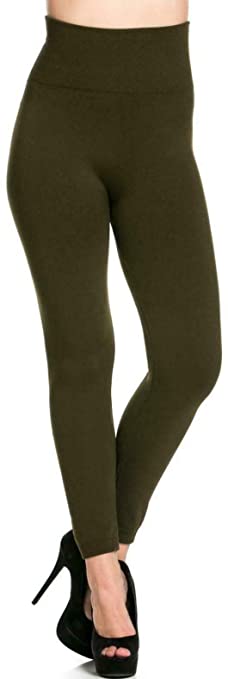 Xpose Women's Ladies Regular and Plus Sized High Waisted Thermal Thick Fleece Lined Winter Shaper Leggings Black Red Green Navy Grey Wine Mocha Khaki Mustard Size 8 10 12 14 16 18 20 22
