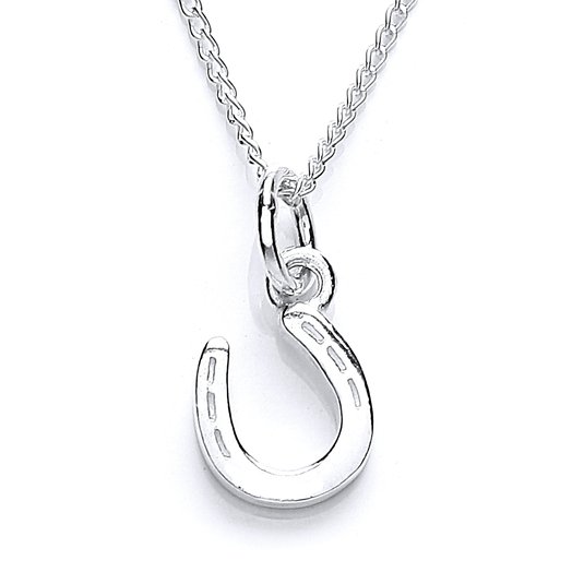 Silver Small Horseshoe Pendant with 46 cm Chain