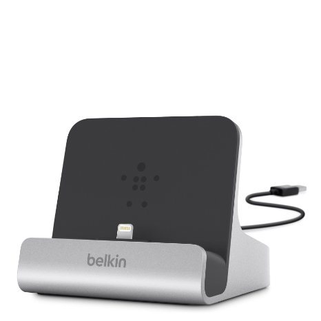 Belkin ChargeSync Express Dock with Lightning Cable Connector for iPad Air, Air 2, 4th Gen, mini 4, mini 3, mini 2, mini, iPhone 6S, 6S Plus, 6, 6 Plus, 5, 5S, 5c, and iPod touch 7th Gen