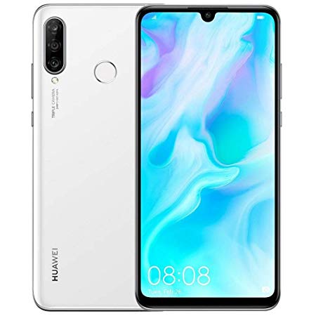 Huawei P30 Lite (128GB, 4GB RAM) 6.15" Display, AI Triple Camera, 32MP Selfie, Dual SIM GSM Factory Unlocked MAR-LX3A - Global 4G LTE International Version (Pearl White)
