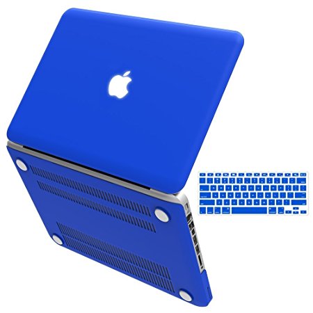 iBenzer Basic Soft-Touch Series Plastic Hard Case & Keyboard Cover for Apple Old Macbook Pro 13-inch 13" with CD-ROM A1278 (Royal Blue)