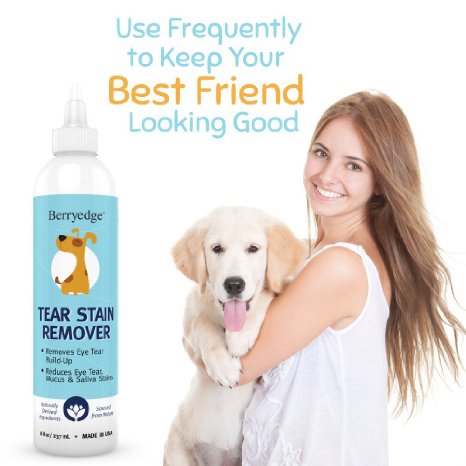 Dog Tear Stain Remover - Best Advanced Natural Formula For Dogs & Cats - Safe & Effective Removal For Unsightly Build-up of Eye Tear, Mucus & Saliva Stains - Great For White Fur, Maltese & Shih Tzu