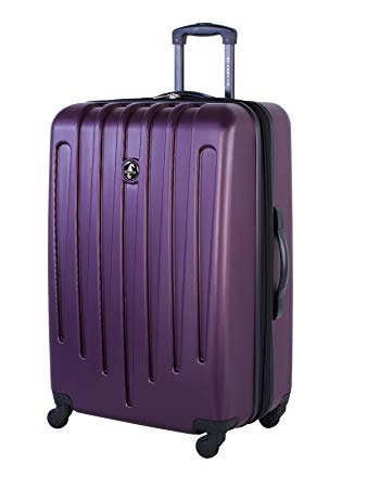 Atlantic Aero Glide Large Checked Luggage - Hardside Expandable Spinner Luggage 28-Inch, Purple