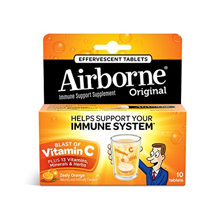 Airborne Effervescent Health Formula Tablets, Orange-10 ct