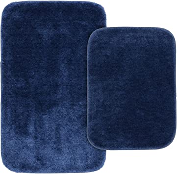 Garland Rug Traditional Bath Rug Set, 2-Piece Set, Navy