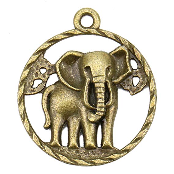 JETEHO 30 PCS Luck Elephant Charms Bulk for Jewelry Making Bracelet Necklace Pendant