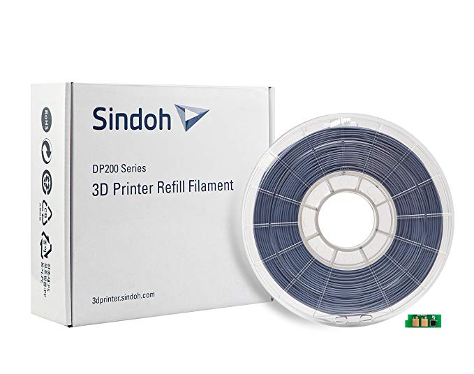 Sindoh 3DWOX Refill Filament PLA Grey (Compatible with DP200, DP201, 2X), Spool, 1.75 millimeters Diameter