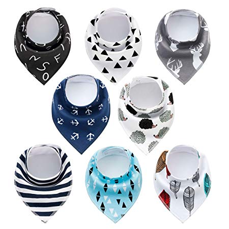 Baby Bibs MiiYoung Baby Bandana Drool Bibs for Drooling and Teething, 100% Organic Cotton and Super Absorbent Bibs for Baby Boys, Baby Shower Gift Set
