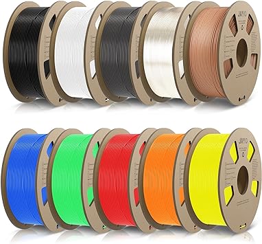 3D Printer Filament PLA  Bundle, JAYO Filament 1.75mm PLA Plus, Neatly Wound Filament, Dimensional Accuracy  /- 0.02mm, Toughness, Highly Fluid, Fast Print for Most FDM 3D Printers, 1.1KG×10 Colors