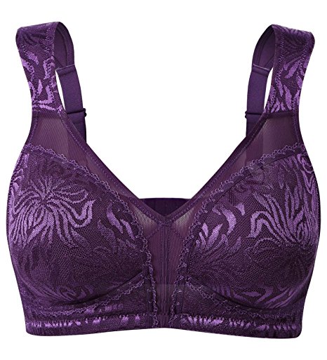 WingsLove Women's Full Coverage Non Padded Comfort Strap Minimizer Wire-free Bra