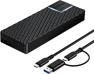 40Gbps M.2 NVMe Enclosure with Cooling Fan,MOKiN M.2 Enclosure for MacBook,Aluminum SSD Enclosure Support SSD Size 2230/2242/2260/2280 B M M-Key PCIe Compatible with Thunderbolt 3/4/USB4/3.2/3.1