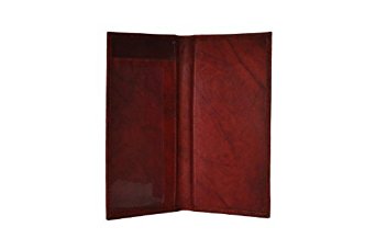 Leatherboss Plain Checkbook Cover - Brown 6.3/8" X 3.1/2"