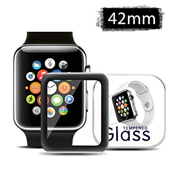 Pasnity Screen Protector for Apple Watch Series 3 (42mm), [Full Coverage] Ultra Clear 9H Hardness [No Bubbles] [Scratch] [Anti Fingerprint]