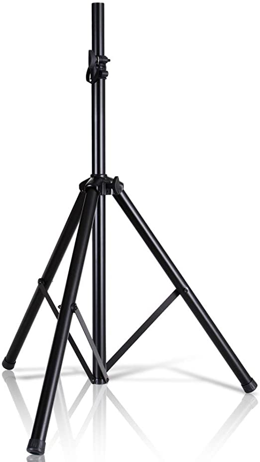 Pyle Universal Speaker Stand Mount Holder Heavy Duty Tripod w/ Adjustable Height from 40” to 71” and 35mm Compatible Insert Easy Mobility Safety Pin and Knob Tension Locking for Stability PSTND2