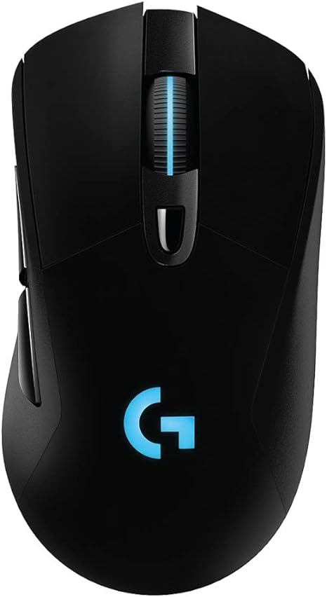 Logitech G703 Lightspeed Wireless Gaming Mouse, Hero 25K Sensor, 25,600 DPI, RGB, Adjustable Weights, 6 Programmable Buttons, Long Battery Life, POWERPLAY-Compatible, PC/Mac - Black