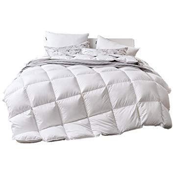 NP Luxurious Goose Down Comforter,All Season Down Comforter,Duvet Insert 1200 Thread Count 750+ Fill Power 100% Egyptian Cotton(King 106x90 Inch White) Hypo-allergenic,White