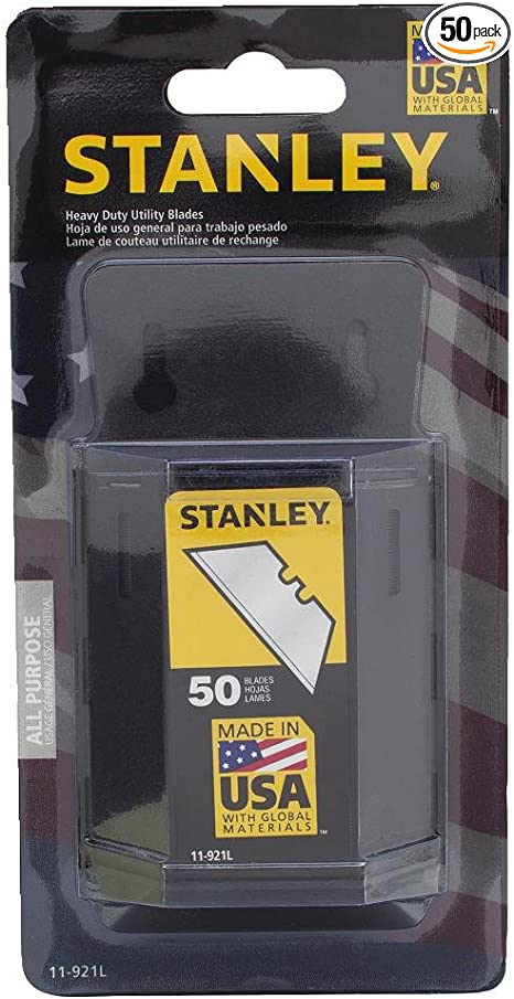 STANLEY Utility Knife Blades, Heavy Duty, 50-Pack (11-921L)