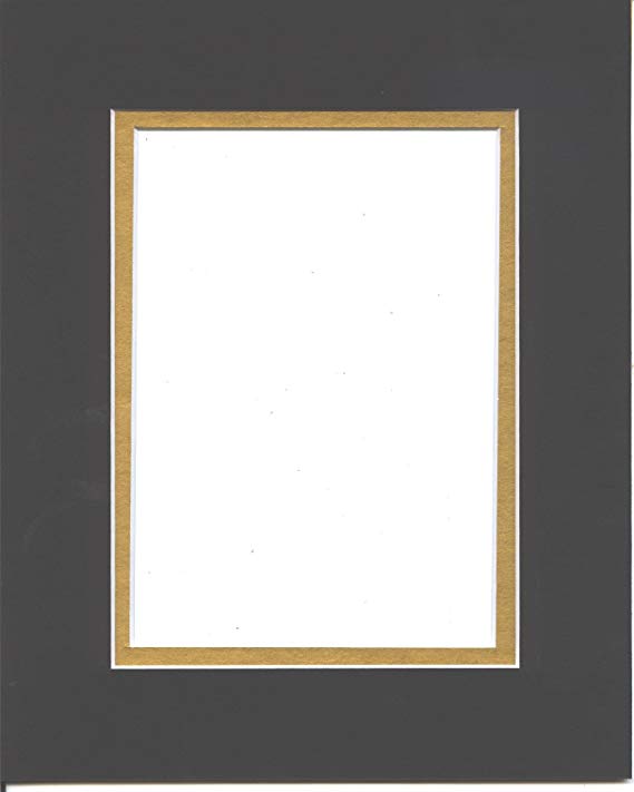18x24 Black & Gold Double Picture Mat with White Core for 13x19 Picture
