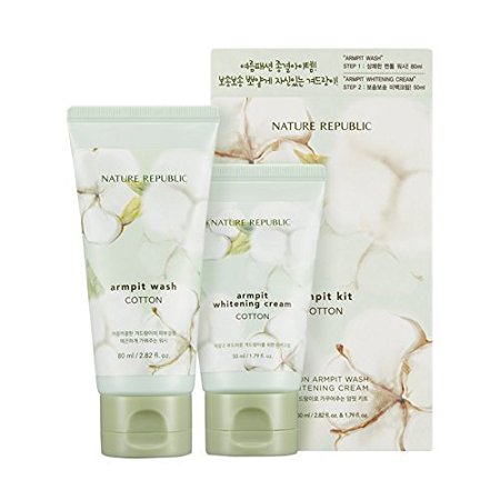 Nature Republic Cotton Armpit Kit Underarm Scrub Wash 80ml and Underarm Whitening Cream 50ml Korea