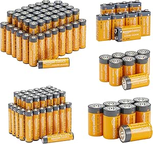 Amazon Basics Alkaline Battery Super Value Pack - 48 AA   36 AAA   8 C   8 D   8 9 Volt, 108-Pack