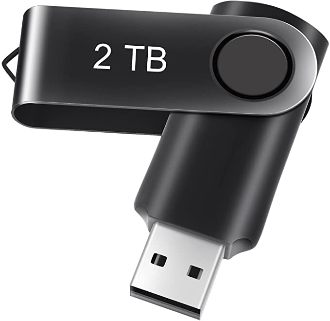 2TB USB Flash Drive LUNANI High Speed USB 3.0 Drive, 2000GB Ultra Large Capacity Flash Memory Stick Portable Fold Thumb Drives for PC-Black