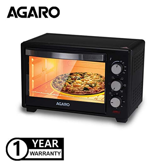 AGARO Marvel 25-Litre Oven Toaster Grill with Motorized Rotisserie & 5 Heating Modes (Black)