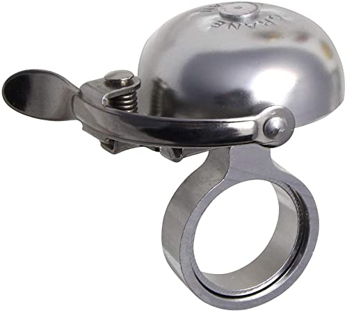 Crane Bike Bell, Suzu Mini Bicycle Bell, Mounts to Headset Spacer Column, Made in Japan for City Bikes, Road Bikes or MTB