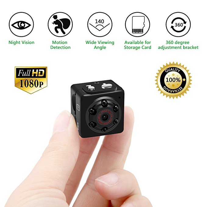 Mini Hidden Spy Camera, Tiny Nanny Hidden Camera System Surveillance Wireless 1080P Motion Detection Night Vision for Home Security -No WIFI Funtion