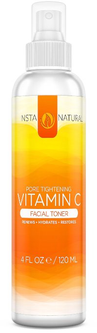 InstaNatural Vitamin C Facial Toner - 100 Natural and Organic Anti Aging Pore Minimizer for Face - With Witch Hazel Aloe Vera and MSM - Nourishes and Hydrates the Skin - Great for All Skin Types - 4 OZ