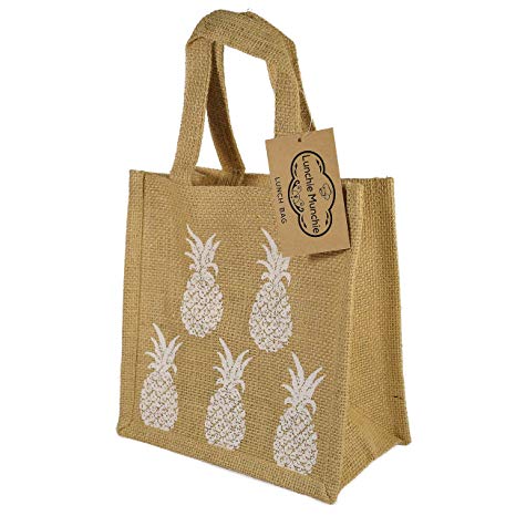 Eco Lunch Bag - Beige" Pineapple"
