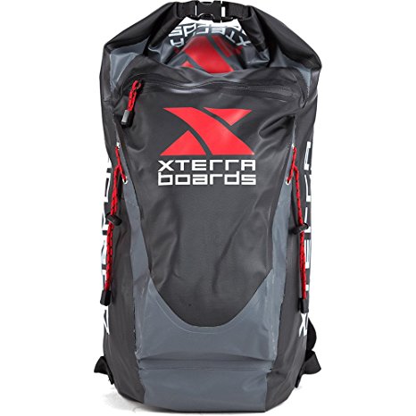XTERRA Waterproof Backpack with Roll Top Closure, Protects Your Gear from the Elements (Black/Gray)