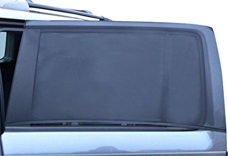 Universal Large Shades for Car and SUV Rear Side Window. This Premium Auto Sunshade Suits Square and Rectangle Door Frames. Ensures Baby and Kids Sun & Mosquito Protection.