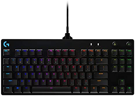 Logitech G Pro Mechanical Gaming Keyboard Qwertz, Ultraportable Design without Numeric Keypad, Removable Micro USB Cable, Backlit Keys, Black