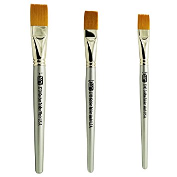 Golden Taklon Wash Brush Set Sizes 1/2", 3/4", 1"