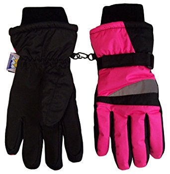 N'Ice Caps Kids Neon Reflector Thinsulate and Waterproof Winter Gloves