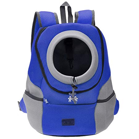 Mogoko Pet Dog Cat Puppy Portable Airline Travel Approved Carrier Backpack bag with Breathable Mesh Adjustable Padded Shoulder Front Bag for Bike Hiking Outdoor