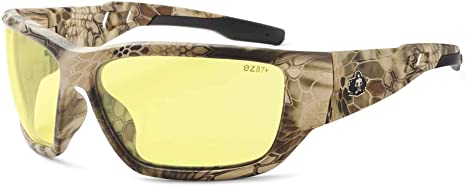 Ergodyne Skullerz Baldr Safety Glasses- Kryptek Highlander Brown Camo Frame, Yellow Lens